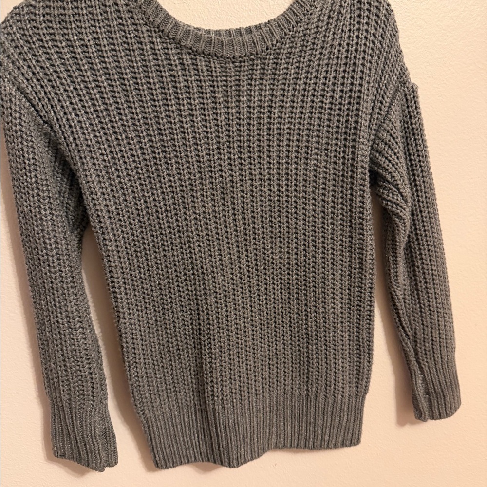 Little sleepies play - Grey Waffle-Knit Sweater